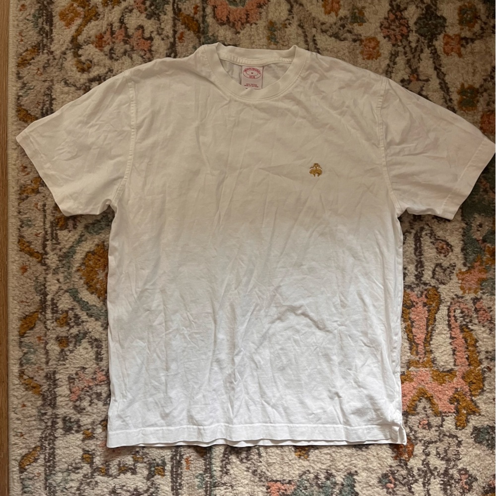 Brooks Brothers White Men's T-Shirt with Embroidered Logo